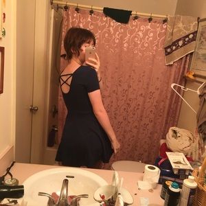 Blue strap back dress